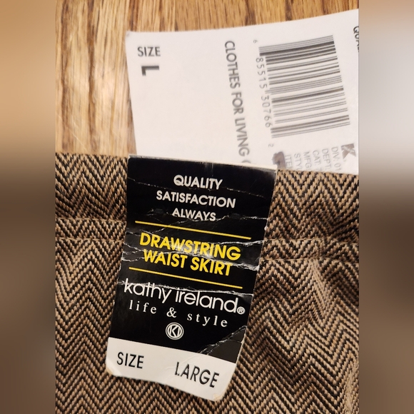 New, Vintage Kathy Ireland Life & Style, Drawstring Waist Skirt, Large, Kmart - Picture 7 of 7